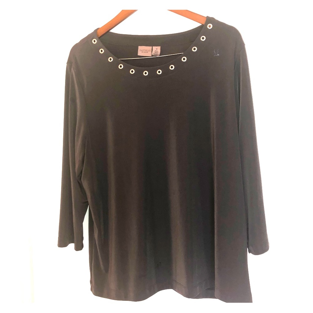 Chico’s Travelers Women’s Dark Gray Top Size 3